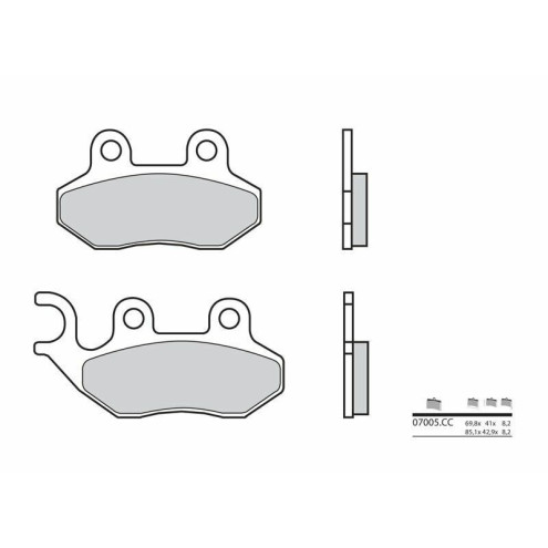 Plaquettes de frein BREMBO Scooter carbone céramique - 07005 Brembo 1 - AVSmoto Racing Parts 