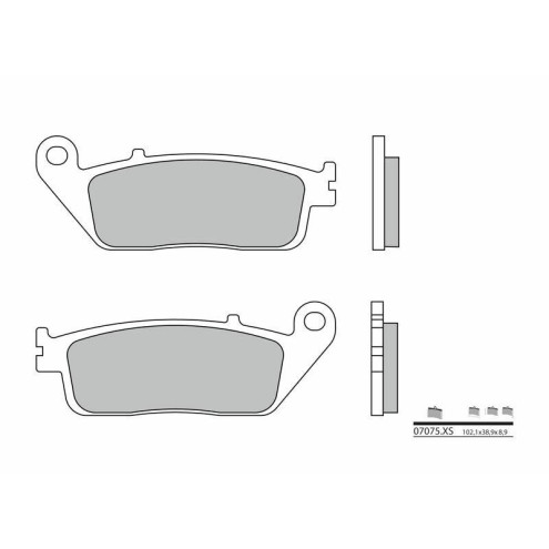 Plaquettes de frein BREMBO Scooter métal fritté - 07075XS Brembo 1 - AVSmoto Racing Parts 