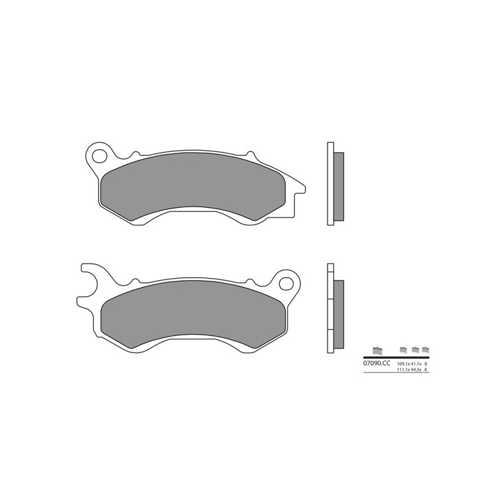 Plaquettes de frein BREMBO Scooter carbone céramique - 07090CC Brembo 1 - AVSmoto Racing Parts 