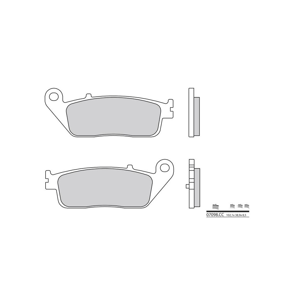 Plaquettes de frein BREMBO Scooter carbone céramique - 07098CC Brembo 1 - AVSmoto Racing Parts 