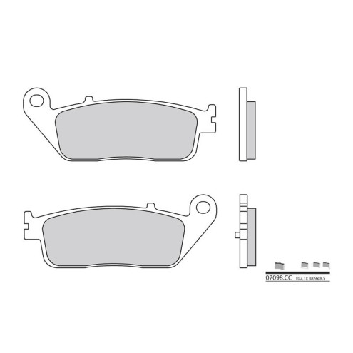 Plaquettes de frein BREMBO Scooter carbone céramique - 07098CC Brembo 1 - AVSmoto Racing Parts 