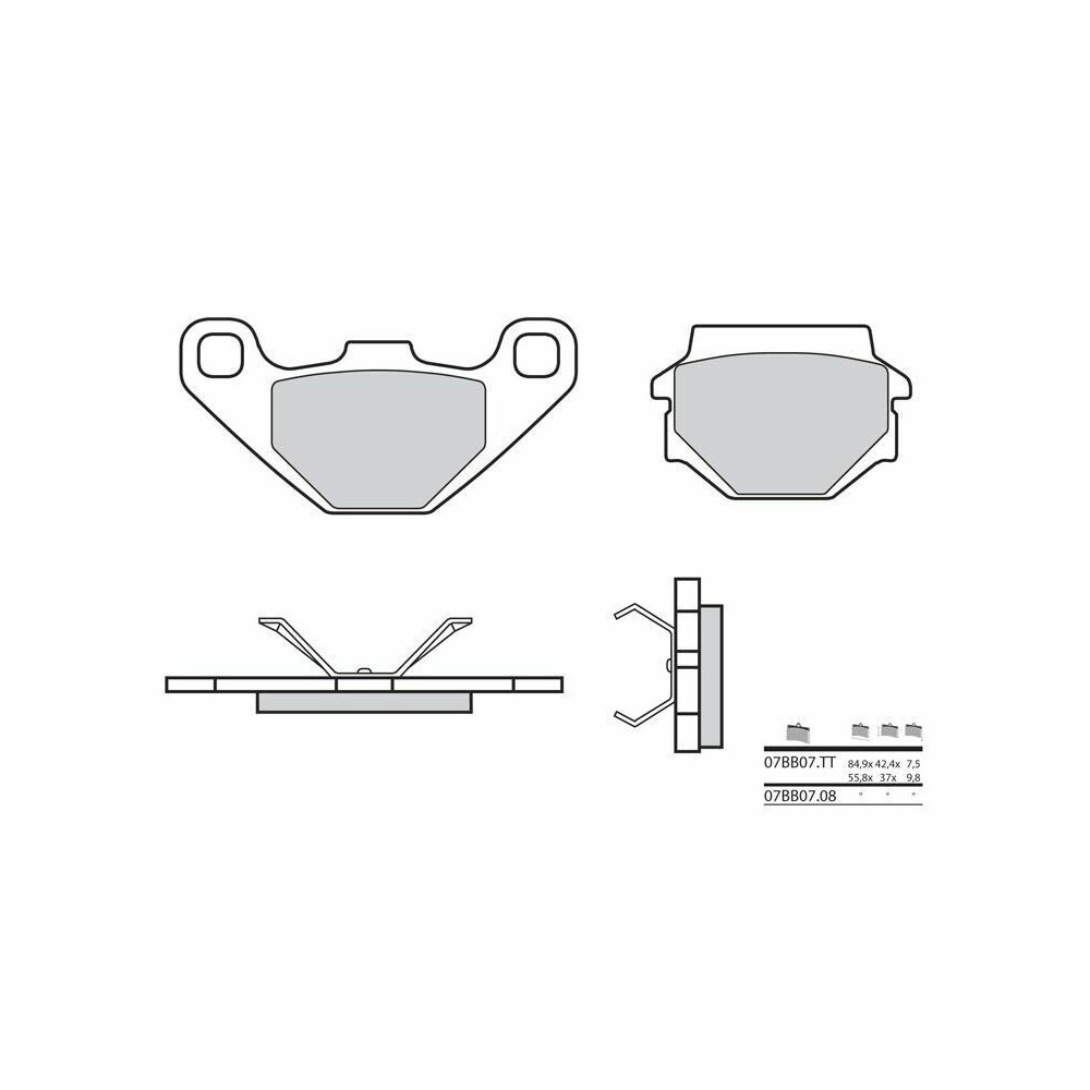 Plaquettes de frein BREMBO route carbone céramique - 07BB0708 Brembo 1 - AVSmoto Racing Parts 