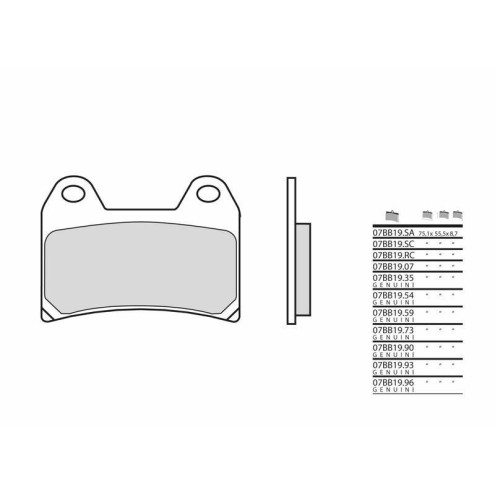 Plaquettes de frein BREMBO route carbone céramique - 07BB1907 Brembo 1 - AVSmoto Racing Parts 