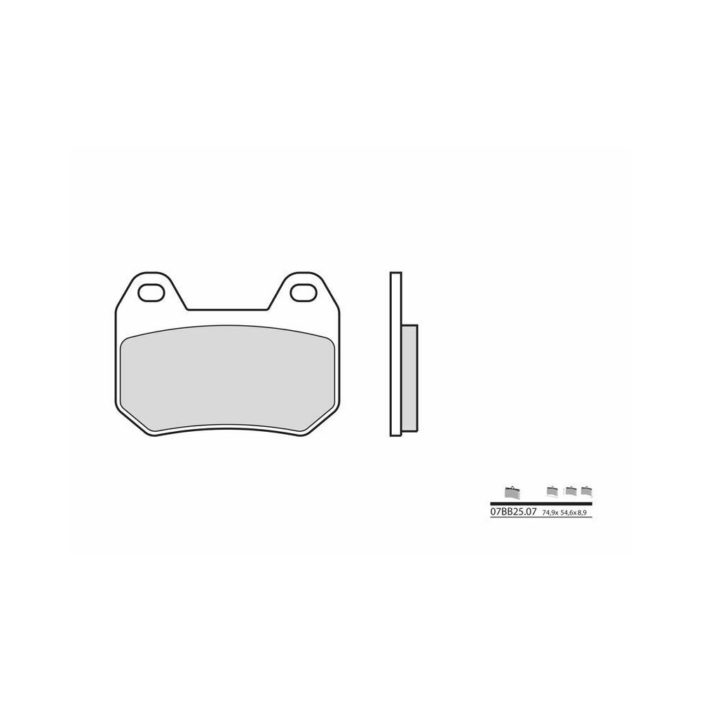 Plaquettes de frein BREMBO route carbone céramique - 07BB2507 Brembo 1 - AVSmoto Racing Parts 