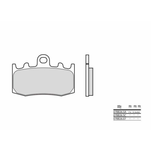 Plaquettes de frein BREMBO route carbone céramique - 07BB2607 Brembo 1 - AVSmoto Racing Parts 