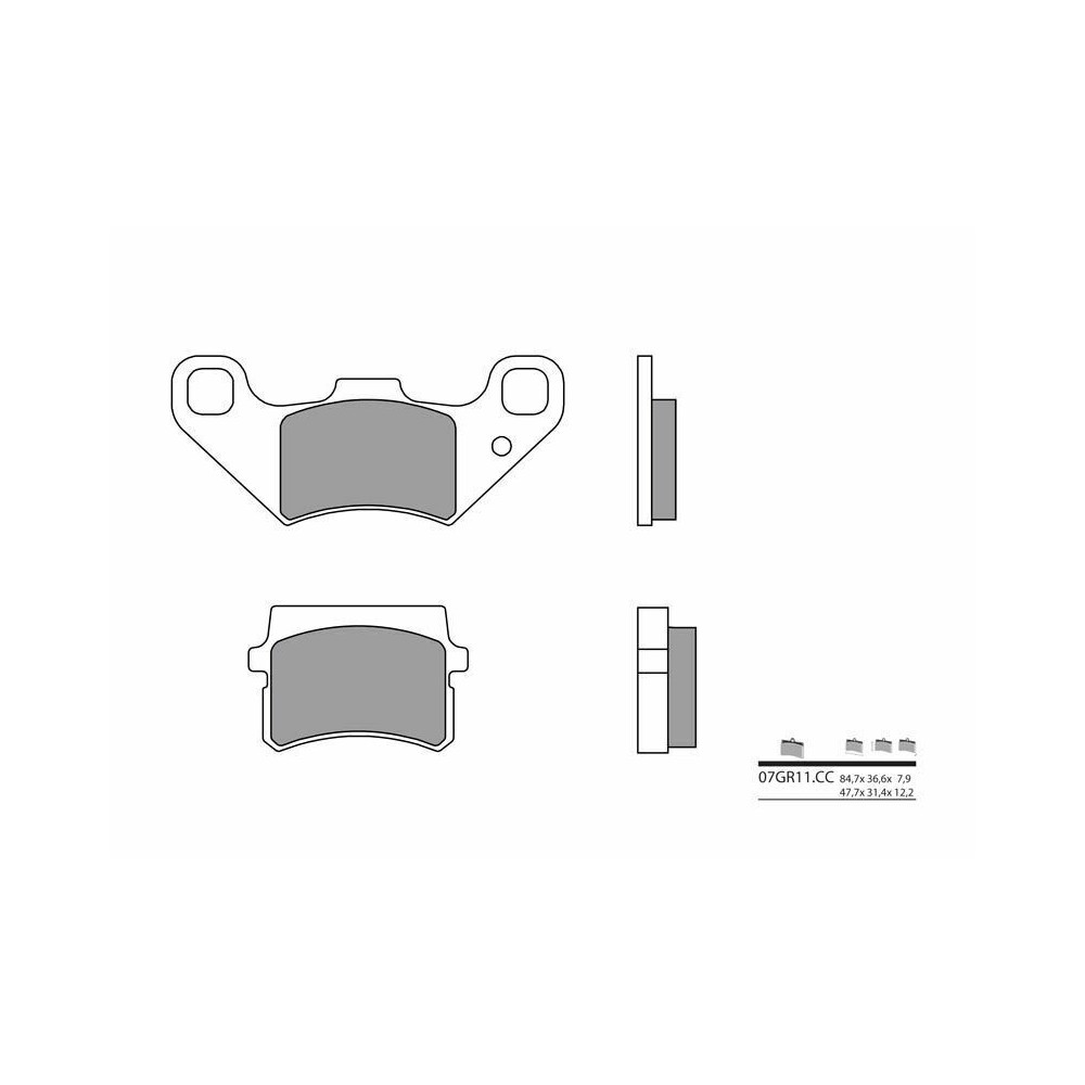 Plaquettes de frein BREMBO route carbone céramique - 07GR11CC Brembo 1 - AVSmoto Racing Parts 