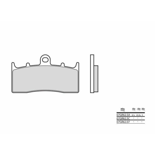 Plaquettes de frein BREMBO route carbone céramique - 07GR6207 Brembo 1 - AVSmoto Racing Parts 