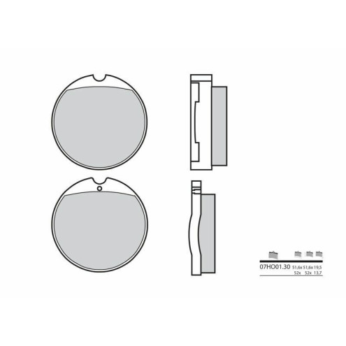 Plaquettes de frein BREMBO route carbone céramique - 07HO0130 Brembo 1 - AVSmoto Racing Parts 