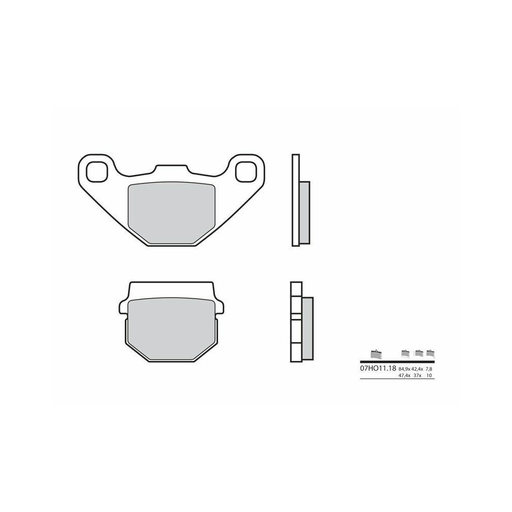 Plaquettes de frein BREMBO route carbone céramique - 07HO1118 Brembo 1 - AVSmoto Racing Parts 