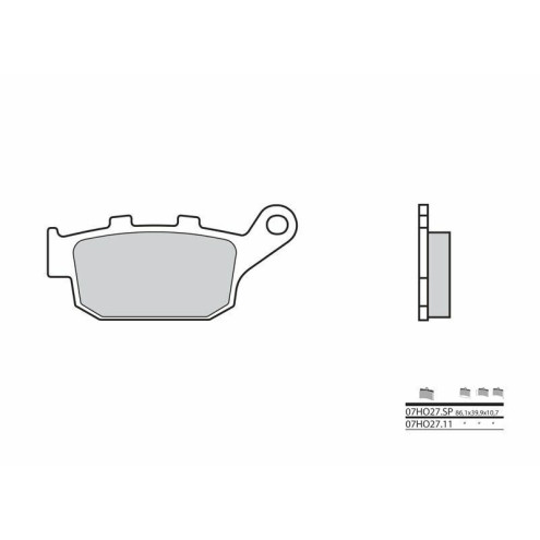 Plaquettes de frein BREMBO route carbone céramique - 07HO2711 Brembo 1 - AVSmoto Racing Parts 