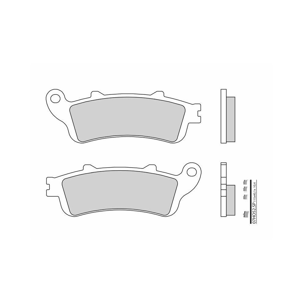 Plaquettes de frein BREMBO route métal fritté - 07HO52SP Brembo 1 - AVSmoto Racing Parts 