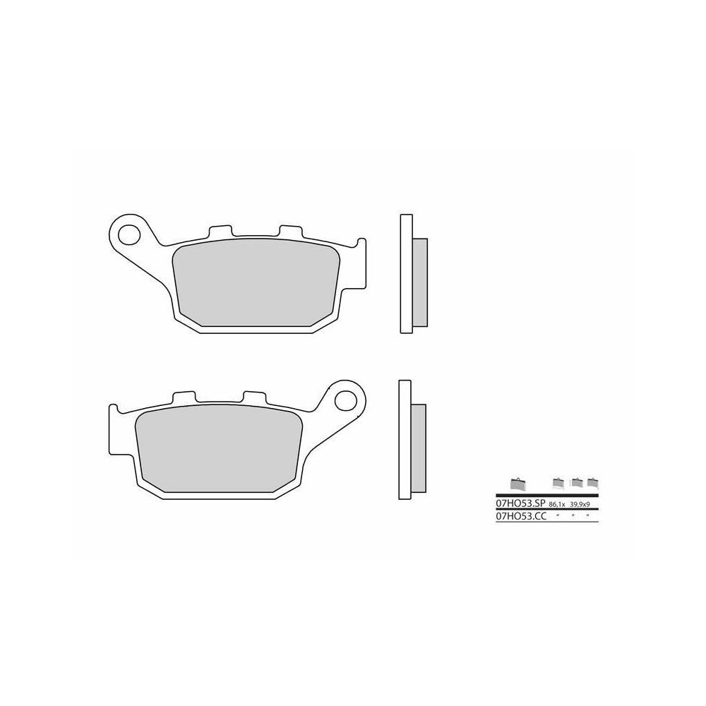 Plaquettes de frein BREMBO route carbone céramique - 07HO53CC Brembo 1 - AVSmoto Racing Parts 