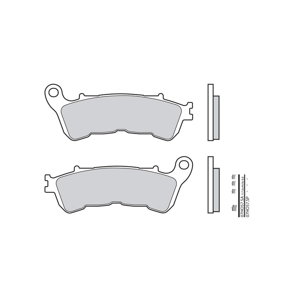 Plaquettes de frein BREMBO route métal fritté - 07HO57LA Brembo 1 - AVSmoto Racing Parts 