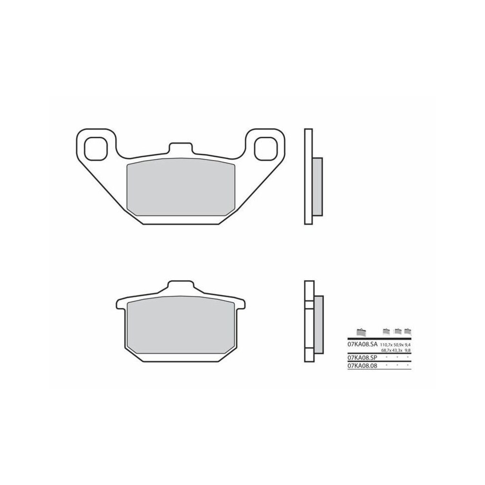 Plaquettes de frein BREMBO route carbone céramique - 07KA0808 Brembo 1 - AVSmoto Racing Parts 