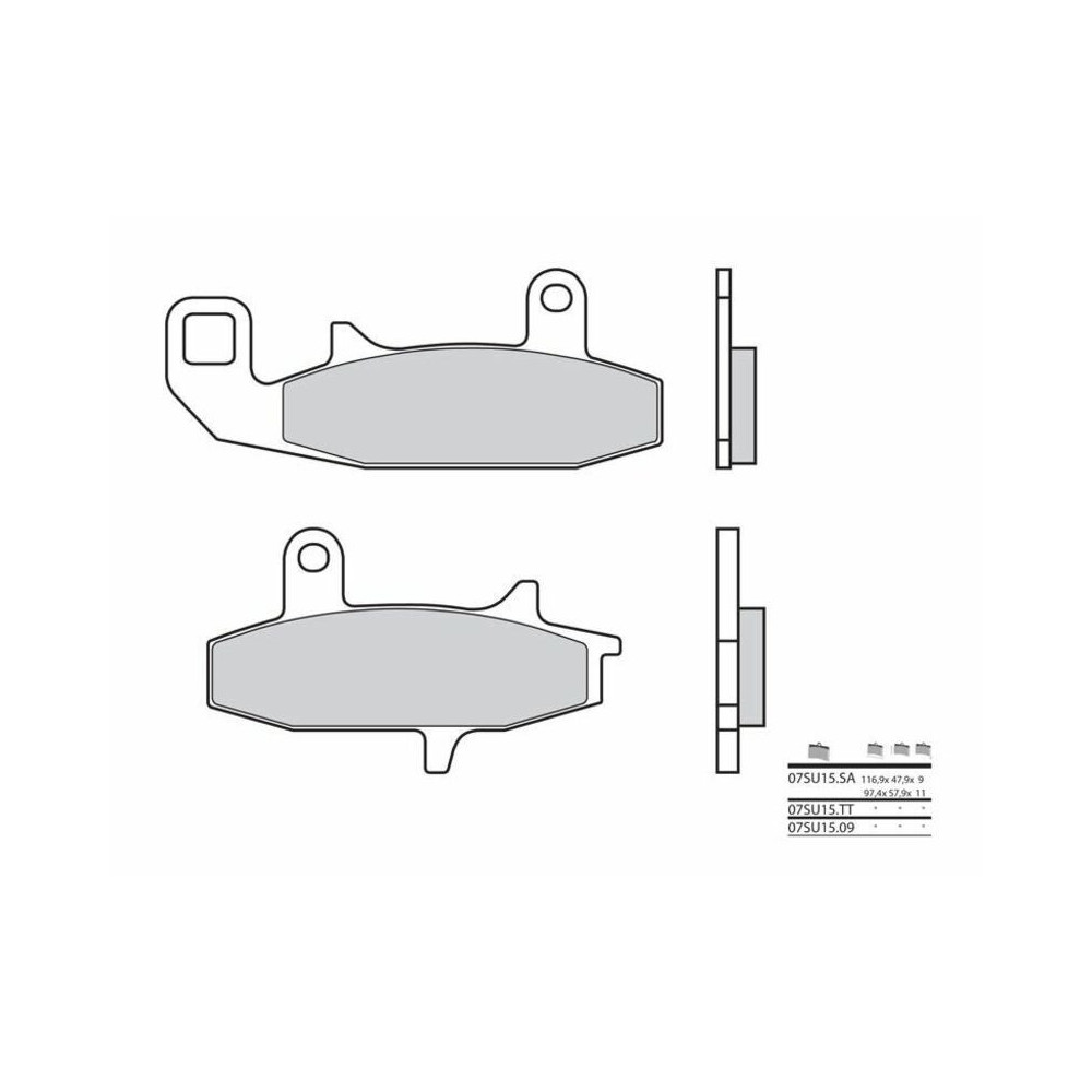 Plaquettes de frein BREMBO route carbone céramique - 07SU1509 Brembo 1 - AVSmoto Racing Parts 