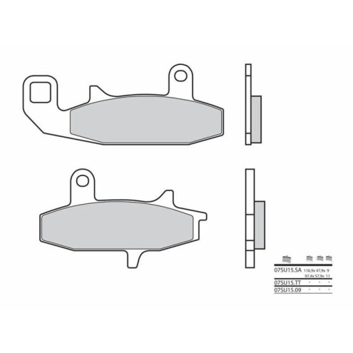 Plaquettes de frein BREMBO route carbone céramique - 07SU1509 Brembo 1 - AVSmoto Racing Parts 