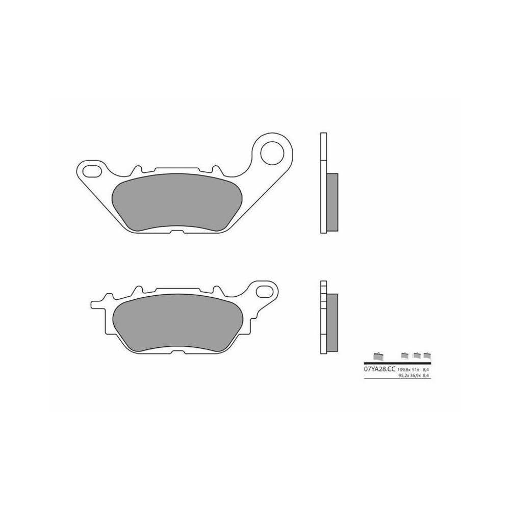 Plaquettes de frein BREMBO route carbone céramique - 07YA28CC Brembo 1 - AVSmoto Racing Parts 