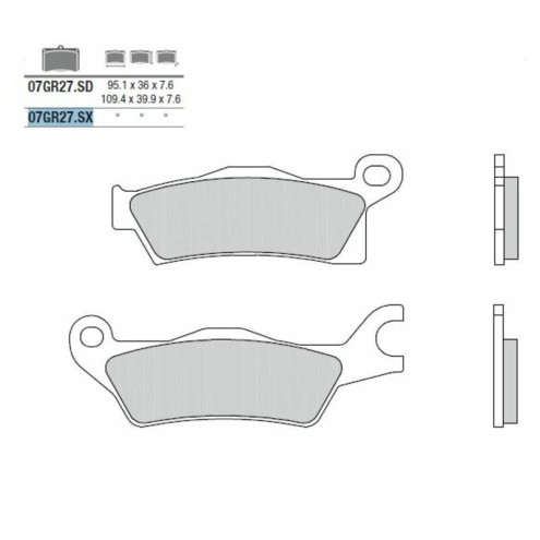 Plaquettes de frein BREMBO Off-Road métal fritté - 07GR27SX Brembo 1 - AVSmoto Racing Parts 