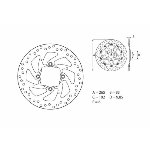 Disque de frein BREMBO Serie Oro rond fixe Brembo 1 - AVSmoto Racing Parts 