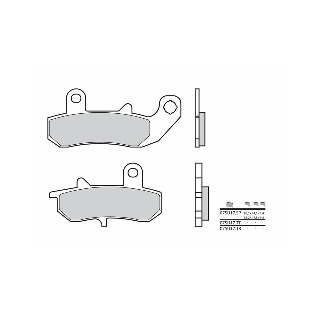 Plaquettes de frein BREMBO route métal fritté - 07SU17SP