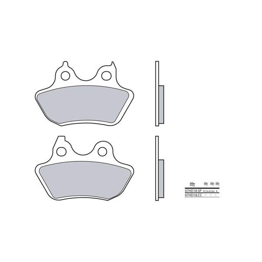 Plaquettes de frein BREMBO route métal fritté - 07HD18SP Brembo 1 - AVSmoto Racing Parts 