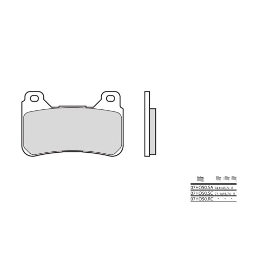 Plaquettes de frein BREMBO route métal fritté - 07HO50LA Brembo 1 - AVSmoto Racing Parts 