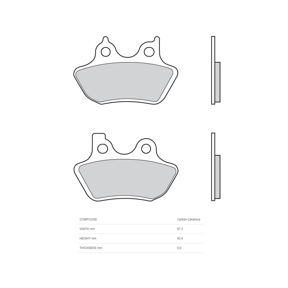 Plaquettes de frein BREMBO carbone céramique - 07HD16CC Brembo 1 - AVSmoto Racing Parts 