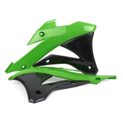 Ouïes de radiateur POLISPORT couleur origine vert/noir Kawasaki KX85/KX100