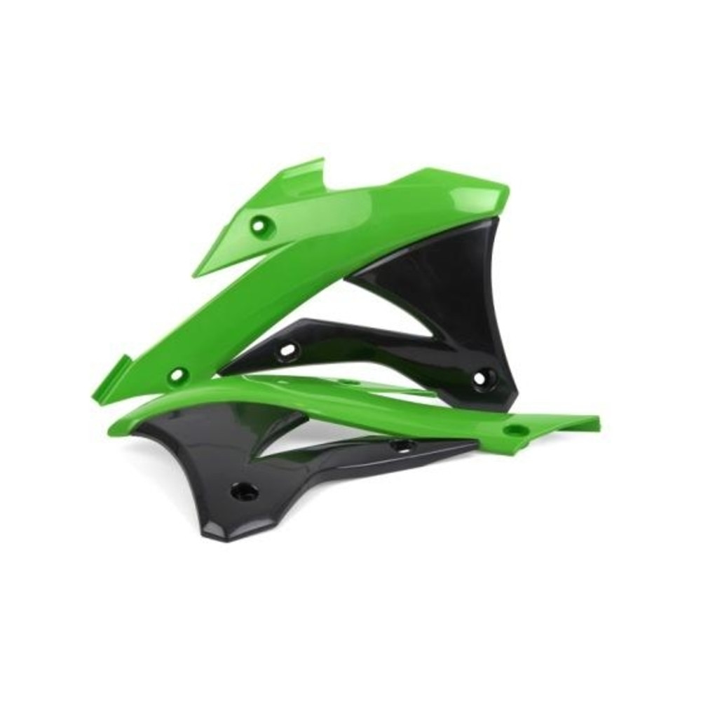 Ouïes de radiateur POLISPORT couleur origine vert/noir Kawasaki KX85/KX100