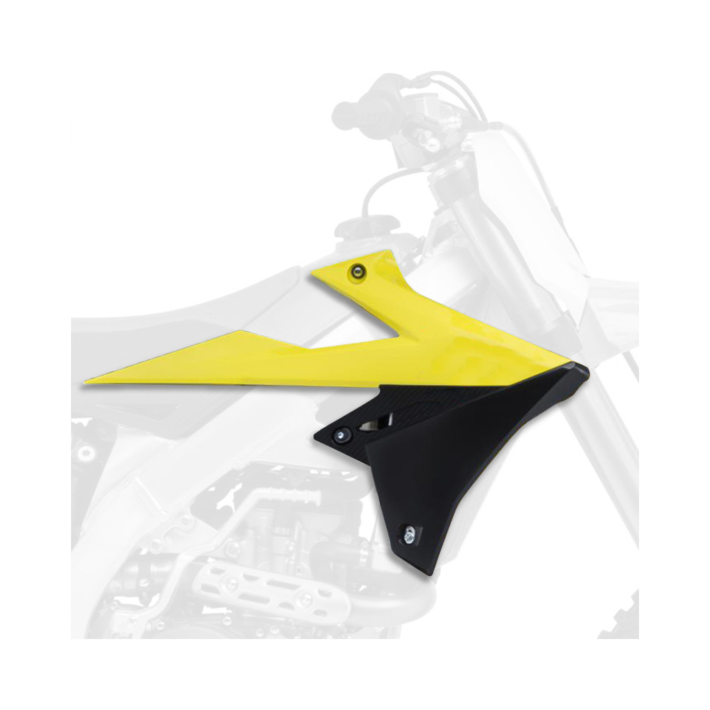 Ouïes de radiateur POLISPORT couleur origine (2018) jaune/noir Suzuki RM-Z450