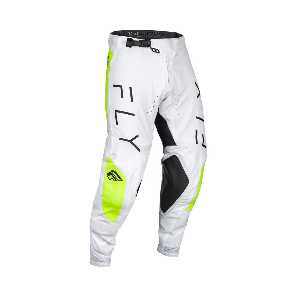 Pantalon FLY RACING Evolution DST - blanc/jaune fluo