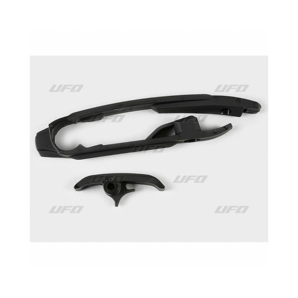 Kit patin de bras oscillant + patin de chaîne inférieur UFO noir KTM