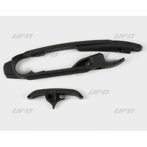 Kit patin de bras oscillant + patin de chaîne inférieur UFO noir KTM