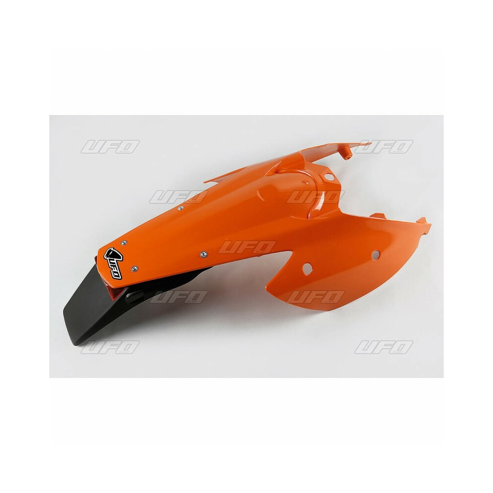 Garde-boue arrière + support de plaque avec feu UFO orange KTM EXC