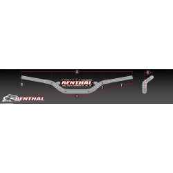 Guidon RENTHAL Twinwall 996 Villopoto/Stewart - Hard Anodized