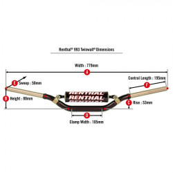 Guidon RENTHAL Twinwall type 993