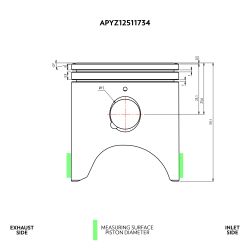 Kit piston VHM pour bielle +3mm Ø53,95mm - Yamaha 125 YZ 2005-24