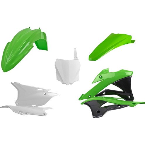 Kit plastique POLISPORT couleur origine (2016) vert/noir/blanc Kawasaki KX85