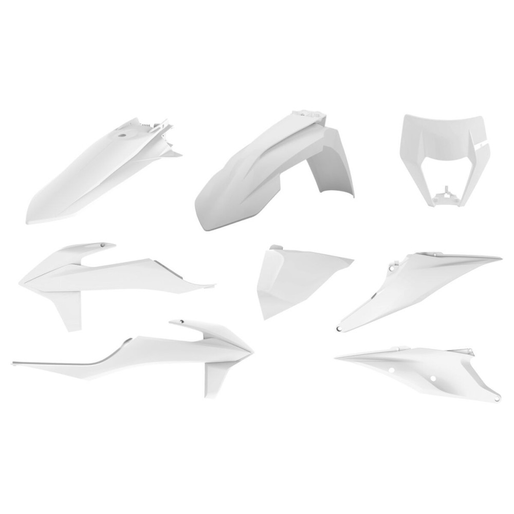 Kit plastique POLISPORT blanc - KTM EXC/EXC-F