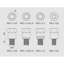 Kit adaptateur QUAD LOCK pour support de smartphone sur rétroviseur QUAD LOCK 4 - AVSmoto Racing Parts 