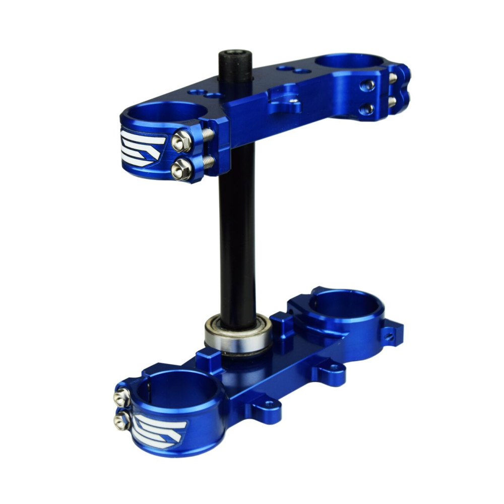 Te de fourche SCAR offset 25mm bleu - Yamaha YZ 65 / 85