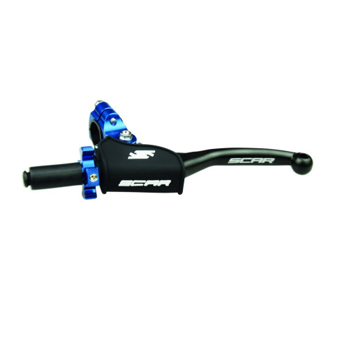 Levier repliable + cocotte universel SCAR noir - molette bleu SCAR 1 - AVSmoto Racing Parts 