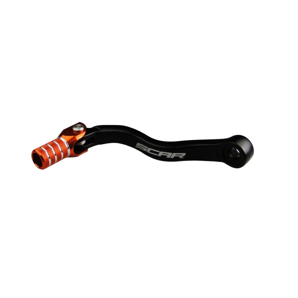 Sélecteur de vitesse SCAR noir mat/embout orange SCAR 1 - AVSmoto Racing Parts 