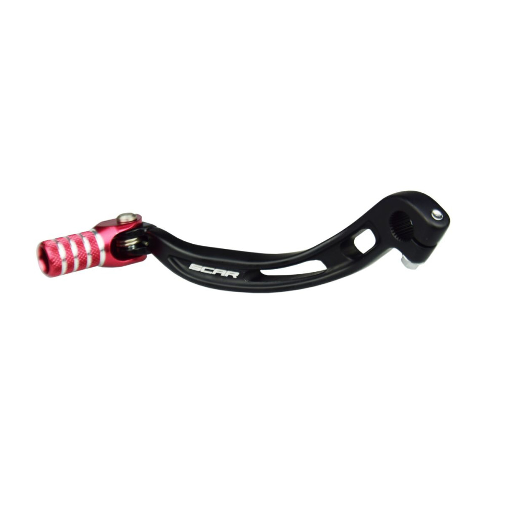 Sélecteur de vitesse SCAR noir/embout rouge SCAR 1 - AVSmoto Racing Parts 