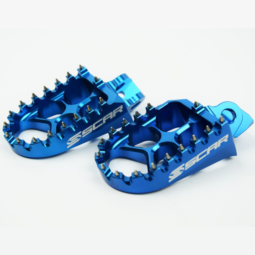 Repose-pieds SCAR Evo bleu - Kawasaki KX 65 et 85