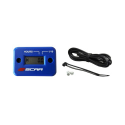 Compteur d'heures SCAR filaire avec Velcro bleu SCAR 1 - AVSmoto Racing Parts 