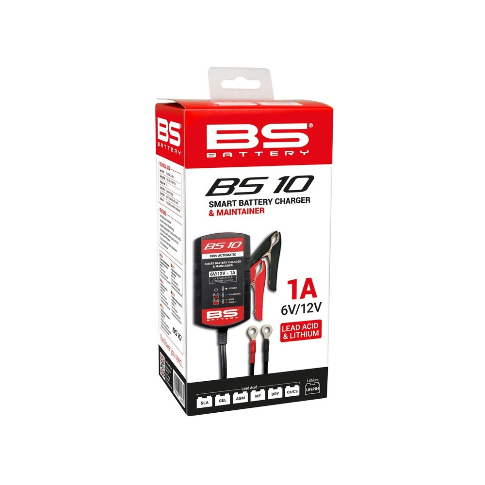 Chargeur de batterie intelligent BS BATTERY BS10 - 6V/12V 1A BS BATTERY 1 - AVSmoto Racing Parts 