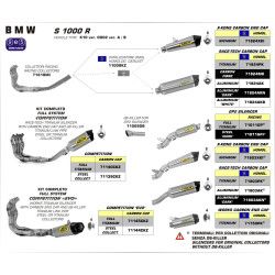 Ligne compétition Arrow « EVO » collecteur inox, BMW S 1000 R 2014-16