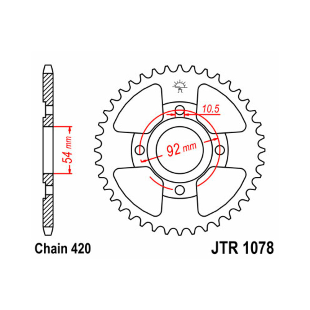 Couronne JT Sprocket 47 dents - Yamaha TZR 50