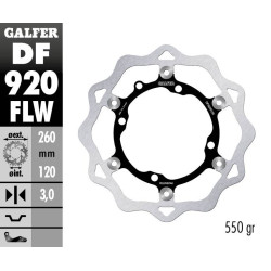 Disque de frein Galfer Wave flottant Ø260mm - Sherco 250/300 SE-R